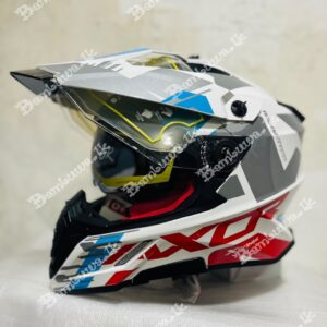 Axor X Cross x1 White Red Dual Sport Helmet ( Dual Visor )