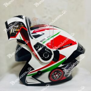 AkFox White Red FlipUp Helmet