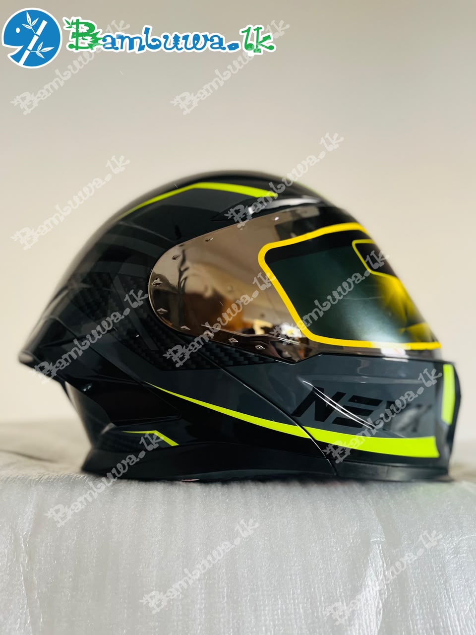 Nexx Black Green FlipUp Helmet