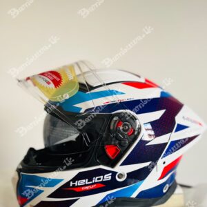 Studds Helios White Blue Red Dual D2